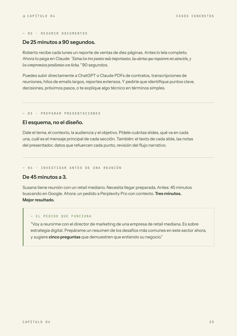 P&aacute;gina real del manual Conquista IA (4 de 5)